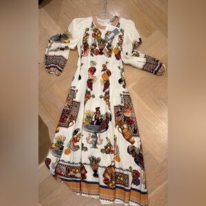 ALEMAIS
Mercado fruit-print puff-sleeve midi dress